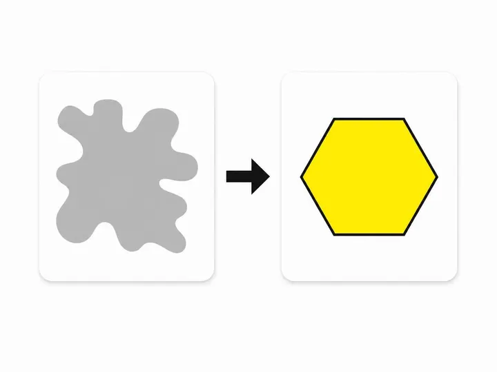A clean modern flat-vector illustration on a pure white (#ffffff) background: two side-by-side rectangular panels sugges