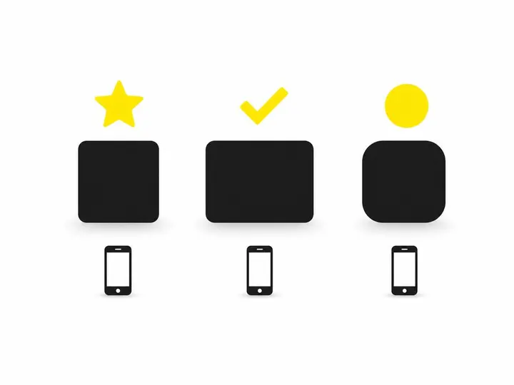 A clean modern flat-vector illustration on a pure white (#ffffff) background: three stylised platform icons represented
