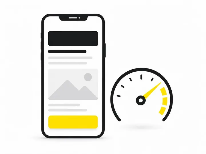 A clean modern flat-vector illustration on a pure white (#ffffff) background depicting a smartphone outline in charcoal