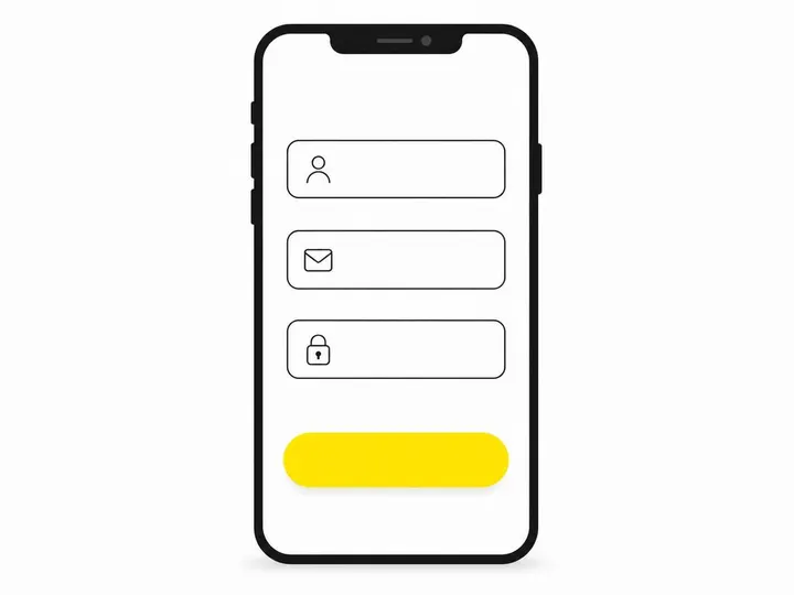 Clean modern flat-vector illustration on a pure white (#ffffff) background: a smartphone outline in dark charcoal (#1111