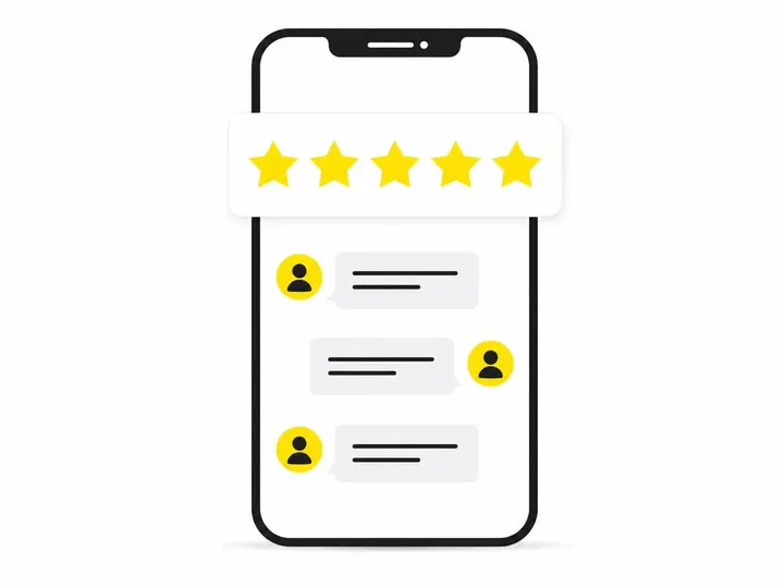 A clean modern flat-vector illustration on a pure white (#ffffff) background: a large smartphone outlined in dark charco