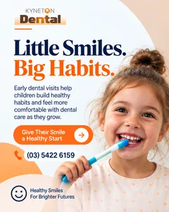 Social media post we designed for Kyneton Dental