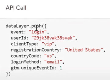 API call datalayer
