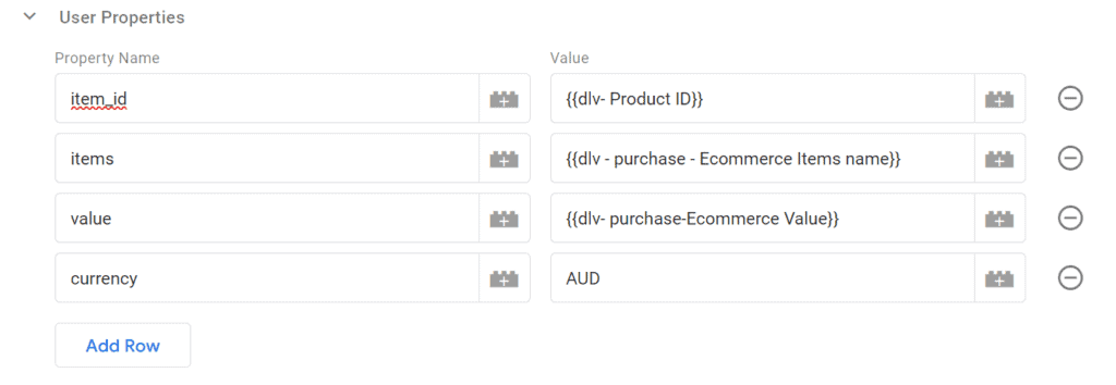 view product user properties