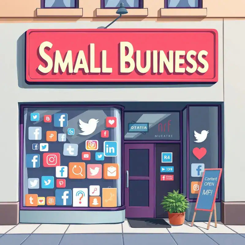 A small business owner working on social media marketing with minimal costs.
